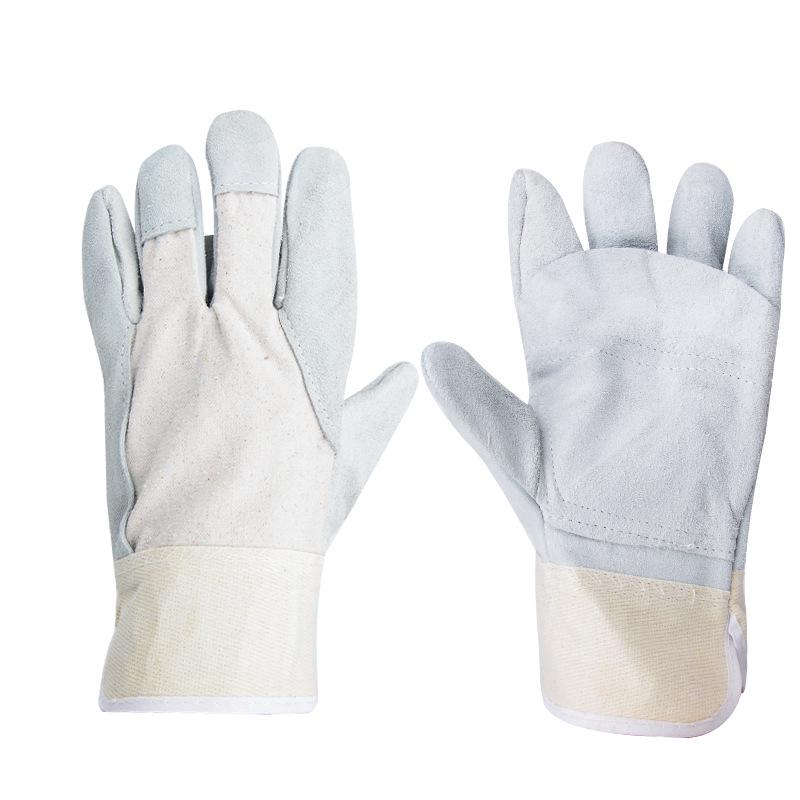 Durable Short Leather Welding Gloves - Thick Cowhide, Heat Resistant, Protective