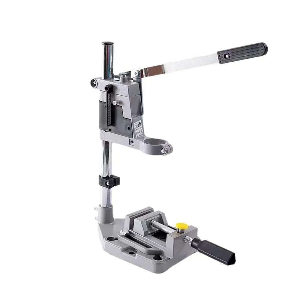 Adjustable Drill Press Stand with Aluminum Base for Hand Drill Fits 43mm Diameter Tools High Precision and Stability