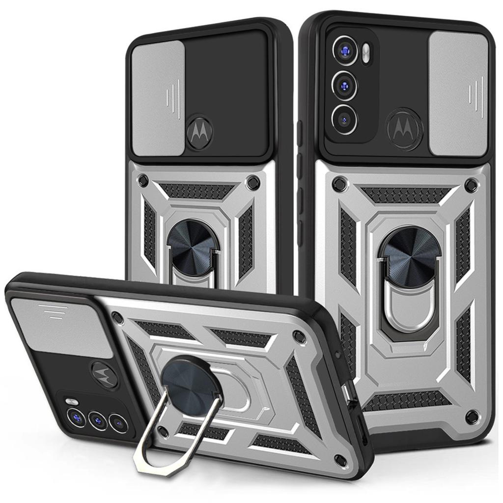 Voor Motorola Moto G60 Armor Draaibaar Met Ringstandaard Camera Lens Krasbestendige Hoes Voor Motorola Moto g60 Cover