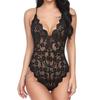 Deep V Neck Sling Bodysuit Underwear One Piece Sexy See Through Lace Pajama for Sleeping