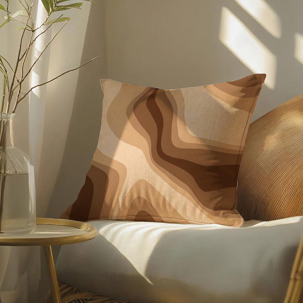Creamywhitebrown Pillow Case Pillowcase, Double-Sided Printed, Sofa Cushion, Bedroom Headboard