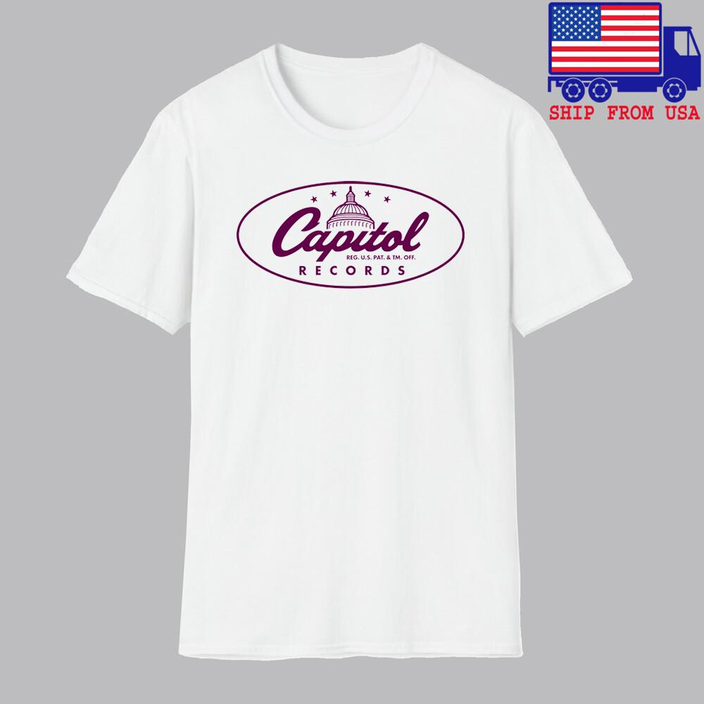 Capitol Records Men#039;s White Size S5XL Unisex T-Shirt XXXXL