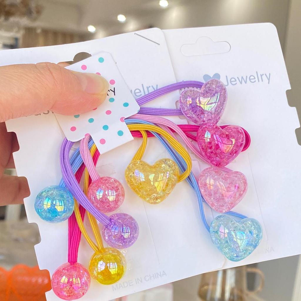 Girls' Cartoon Hair Ties - Colorful Jelly Candy Scrunchies, Elastic Rubber Bands for Kids and Babies, Cute Headwear Accessories.