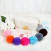 50-piece Set Pom Pom Keychain Fluffy Faux Fur Pompoms Keychain with Split Ring and Keyrings for Bag Charm Accessories