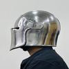 Barbute Visor Helmet ~ Medieval Steel Helmet With Inner Linner And Wooden Stand