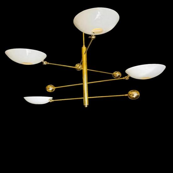 4 Pendant Light | Antique Brass Sputnik Chandelier Light | Mid Century Brass Modern Ceiling | Custom Kitchen Light Fixture