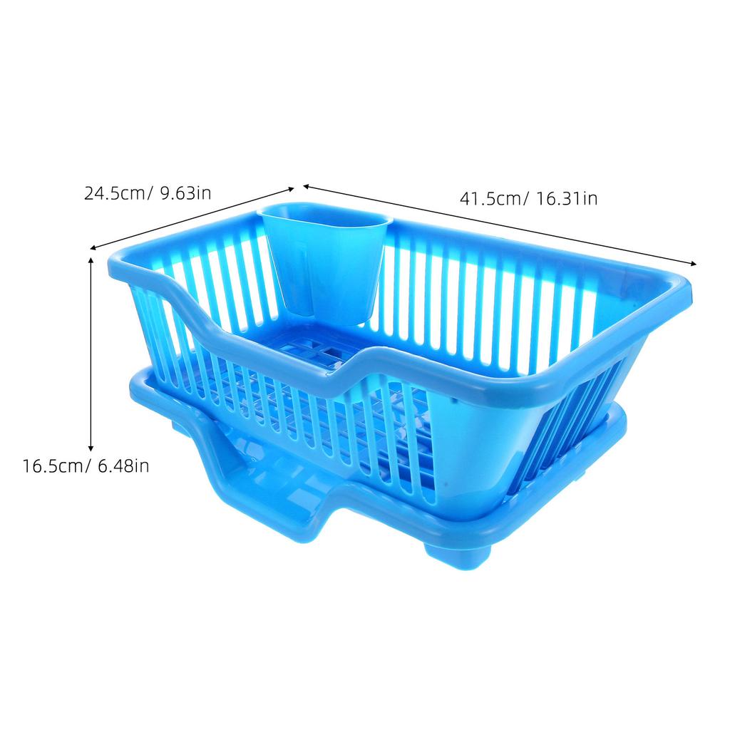 1 Set Haushalts-Abtropfkorb für Geschirr ABS-Kunststoff Küchen-Aufbewahrungsregal für Teller Schüsseln Löffel Große Kapazität Leicht zu reinigen