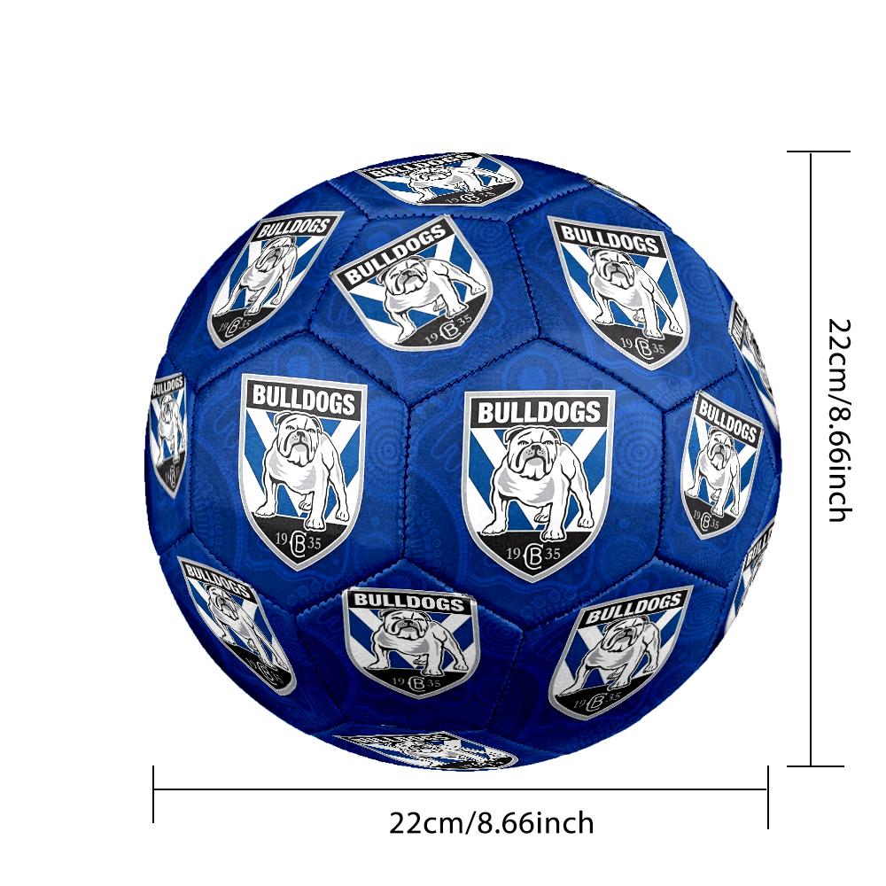 Bulldogs Team Crest Design Size 5 Soccer Ball,Indoor/Outdoor Suitable for Training Matches Tournaments Practice Games Perfect Gift for Fan