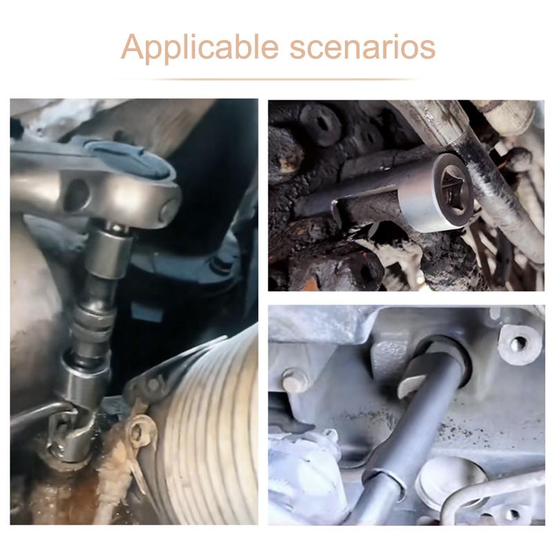 Diesel Injector Fuel Line Socket Wrench 10Mm-19Mm Open Oil Pipe Removal Sleeve Union Nut Socket Adapter Hand Tool