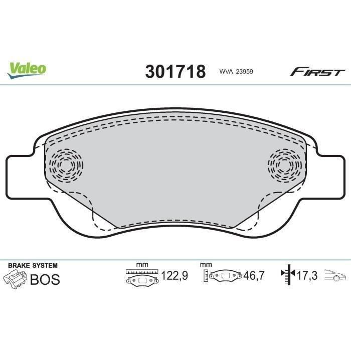 Plaquette De Frein Gamme First Citroën C1 - VALEO - 301718