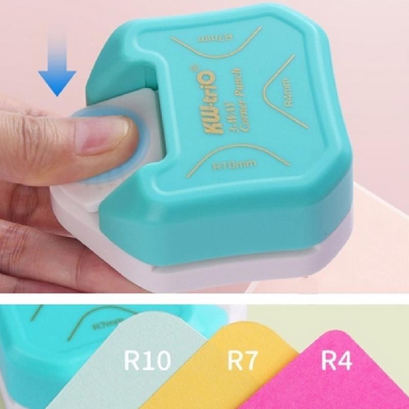 3-in-1 Corner Rounder Mini Corner Trimmer Punch R4/R7/R10mm Round Corner DIY Paper Card Photo Planner Cutting Supplies