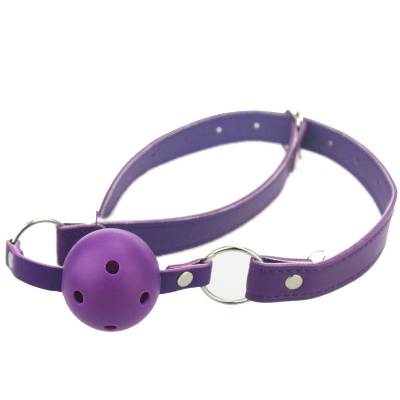 HOLLOW OUT Ball Mouth Gag Oral Fixation Mouth stuffed DROOL PU Leather roleplay slave submisson Adult Game For Couples Flirting
