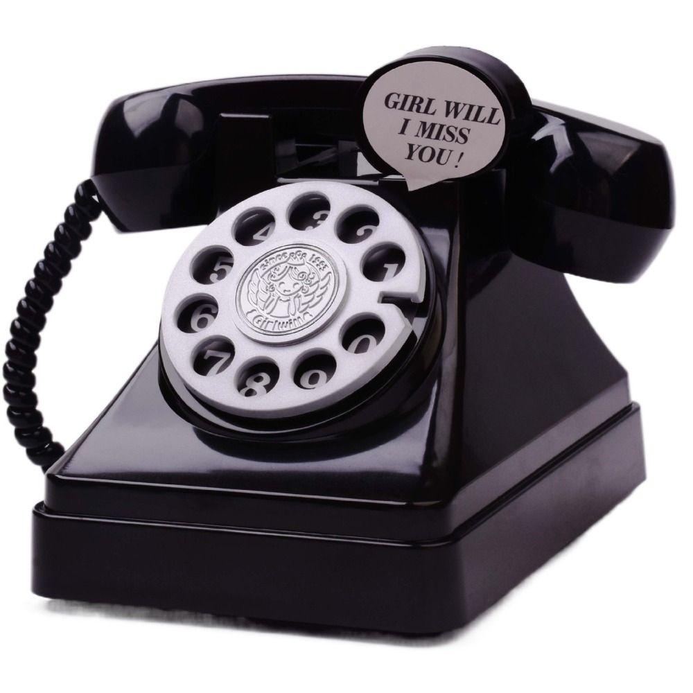 Cartoon Plastic Telephone Model Mini Money Box Ornaments Telephone Piggy Bank  Children's Toy