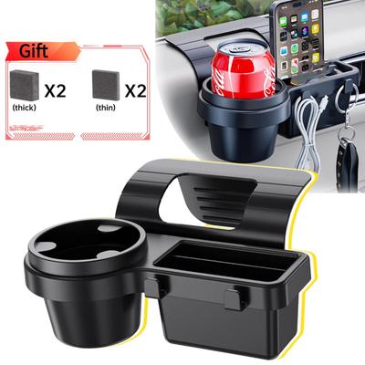 Suporte de Copo para Carro 4 em 1 Suporte para Telefone Montagem Bandeja Bolso Barril de Armazenamento Lateral Janela Porta Acessórios Interiores Automotivos Rack de Armazenamento Suspenso