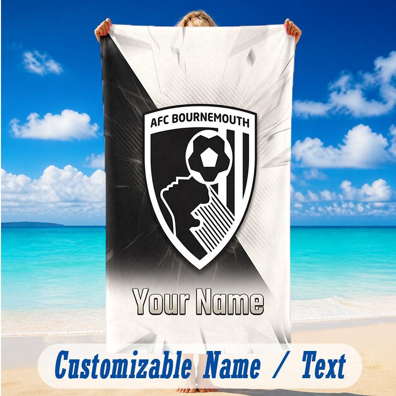 Beach Towel Custom Name Text, Quick Dry Large Towel For Beach HomeBournemouth Football