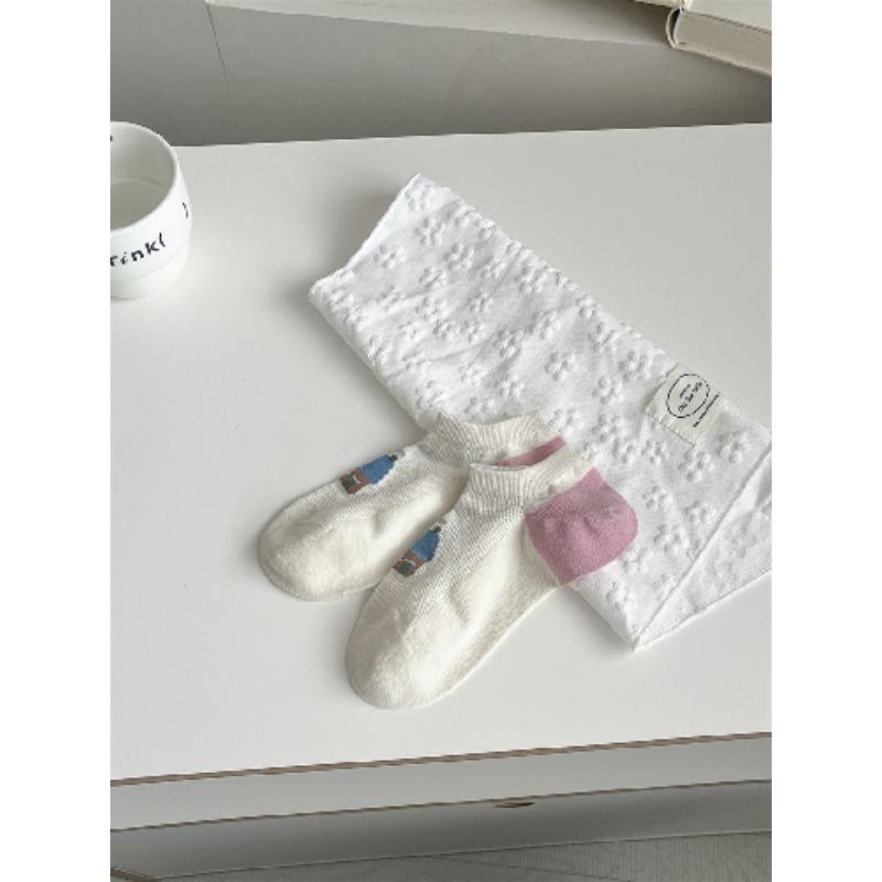 Pantofole Calzini Stampa Cartone Animato Carine Donna Silicone Antiscivolo Basso Taglio Calzini Casual Cotone Traspirante Estate Invisibili No Show