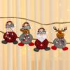 Christmas Themed Decorations Ornaments Fabric Santa Claus Reindeer Figurines Little Bear Snowman Hanging Decorations Pendant