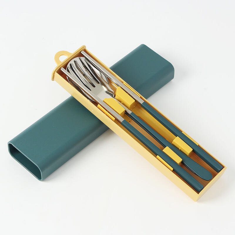 Gourmet Portable Spoon and Fork Set (Blue-Green)