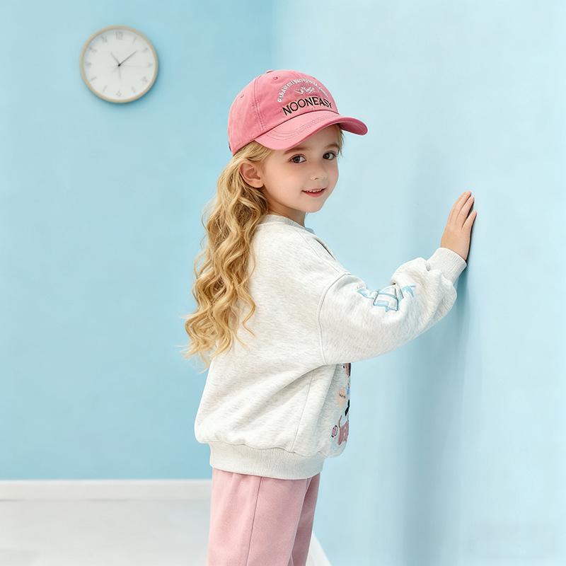 Fleece-Lined Puppy Sweatshirt for Girls: Autumn/Winter Casual Sports Top Outerwear