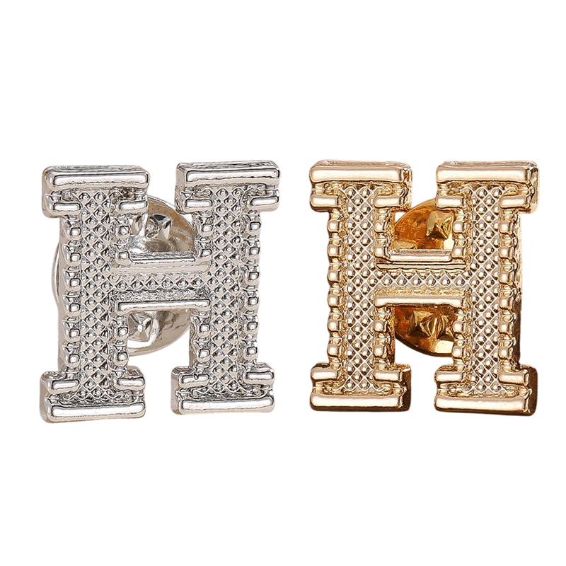 2Pcs New Metal Initial A To Z Pin 26 English Letter Pins Brooches Suit Shirt Badge Lapel Pin Fashion Jewelry For Men Women