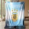 Argentina Football Printed Flannel Blanket Skin Friendly Warm Decorative Throw for Indoor Couch Bed Daily Use