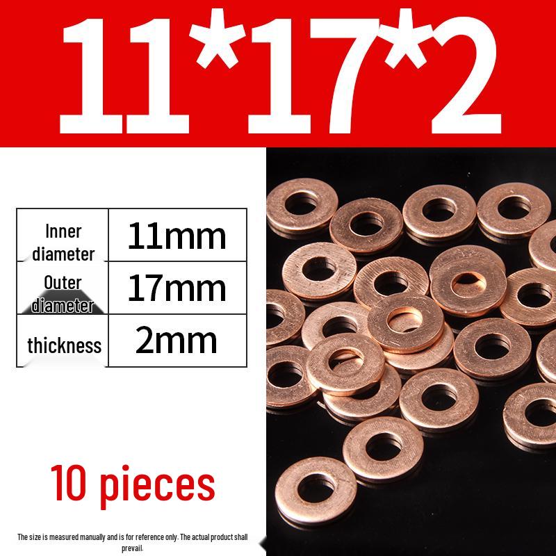2mm Pure Red Copper Sealing Ring Marine Instrument Flat Washer