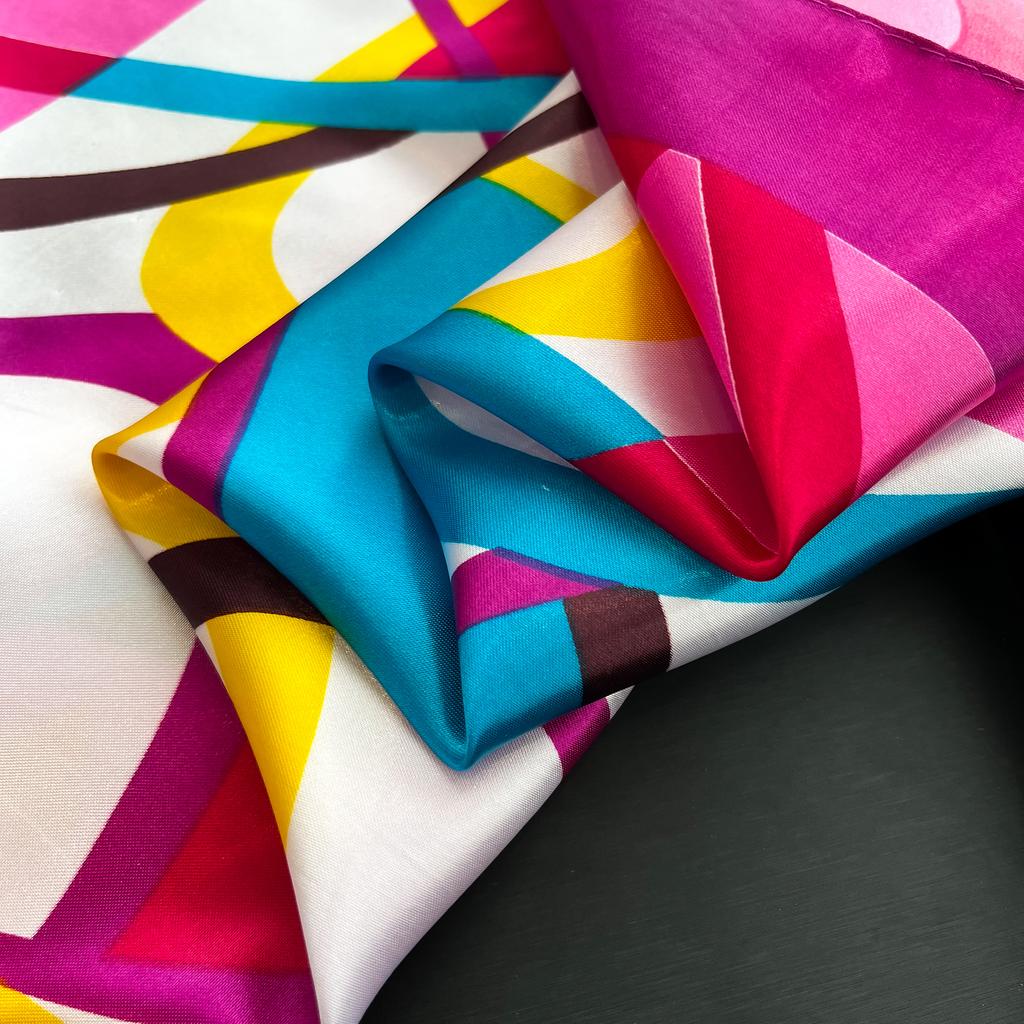2025 New Luxury Square Silk Scarf for Women Hijab Hair Bands Neckerchief Female Satin Shawl Ribbon Headband Neck Fashion Bandana