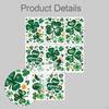 8 Pieces 's Day Window Clings Decals Supplies PVC Removable Ornaments Green for Home Door Bathroom