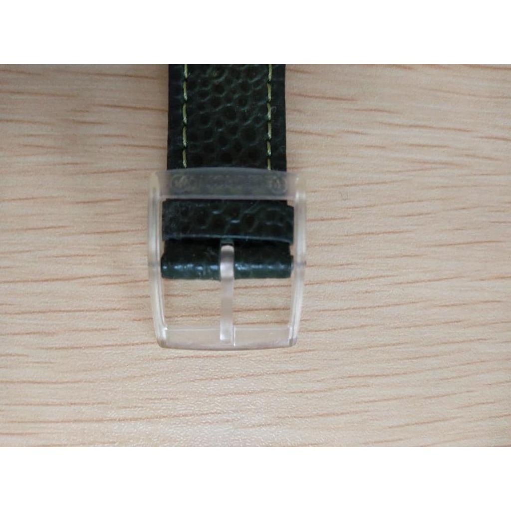 Used Swatch watch rainbow dial green genuine leather strap