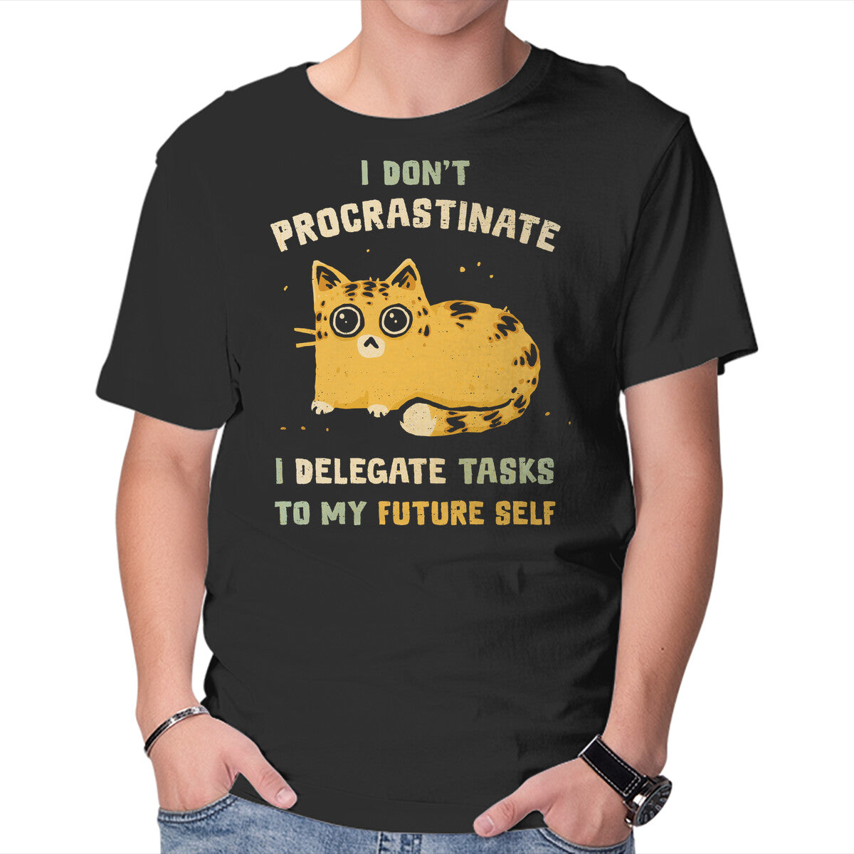 Unisex Crew Neck T-Shirt Delegating To My Future Self Graphic Short Sleeve Casual Tee XXXXL