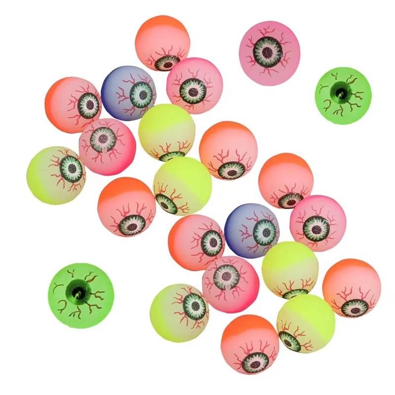 6/12 Pcs Assorted Exploding Eyes Bouncy Balls Halloween Themed Colorful Elasticity Rubber Jumping Toys for Prom Gifts