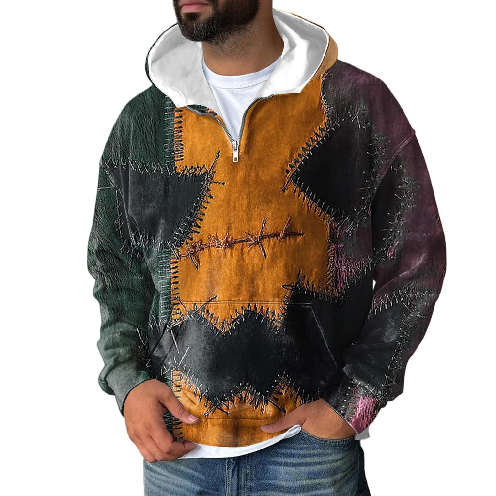 Men Zipper With Pockets Vintage Hoodies Casual Sweatshirts Lightweight