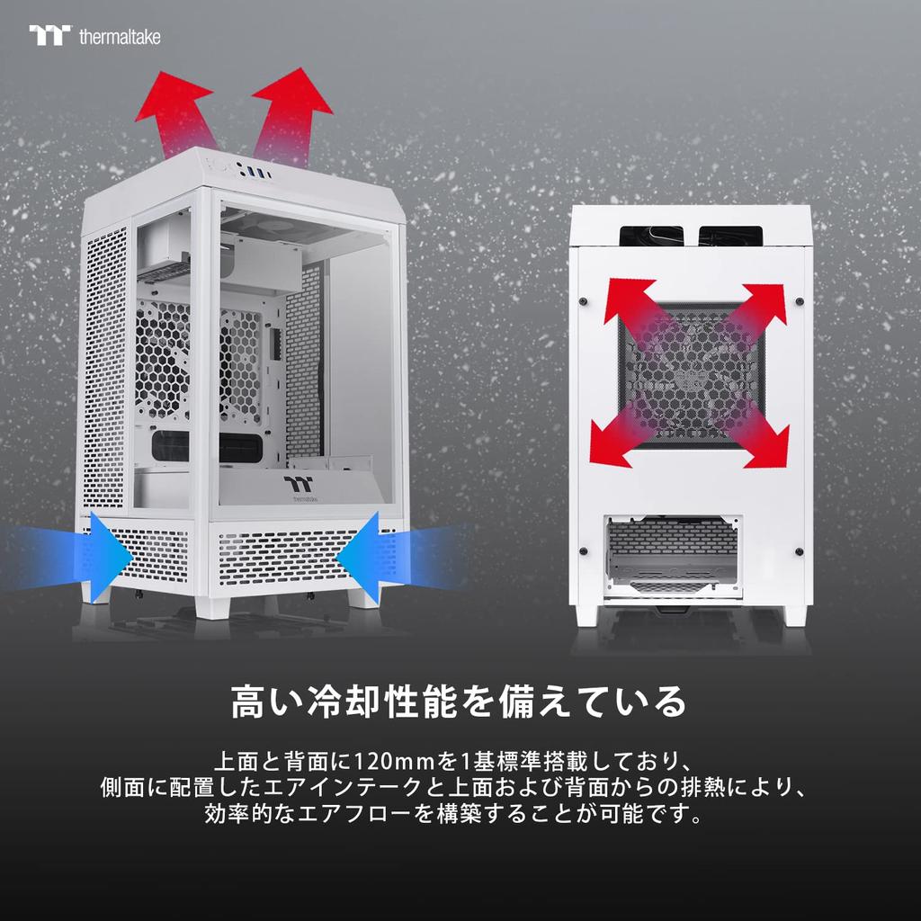 Thermaltake The Tower 100 Snow Edition Mini Tower PC Case with 3 Tempered Glass Panels CS8081 CA-1R3-00S6WN-00