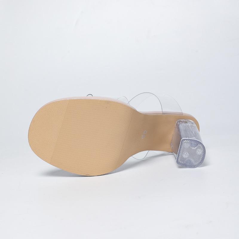 Transparent Heels Chunky Shoes Women's Shoes Height Increase 12cm Outdoor Seaside Sandals