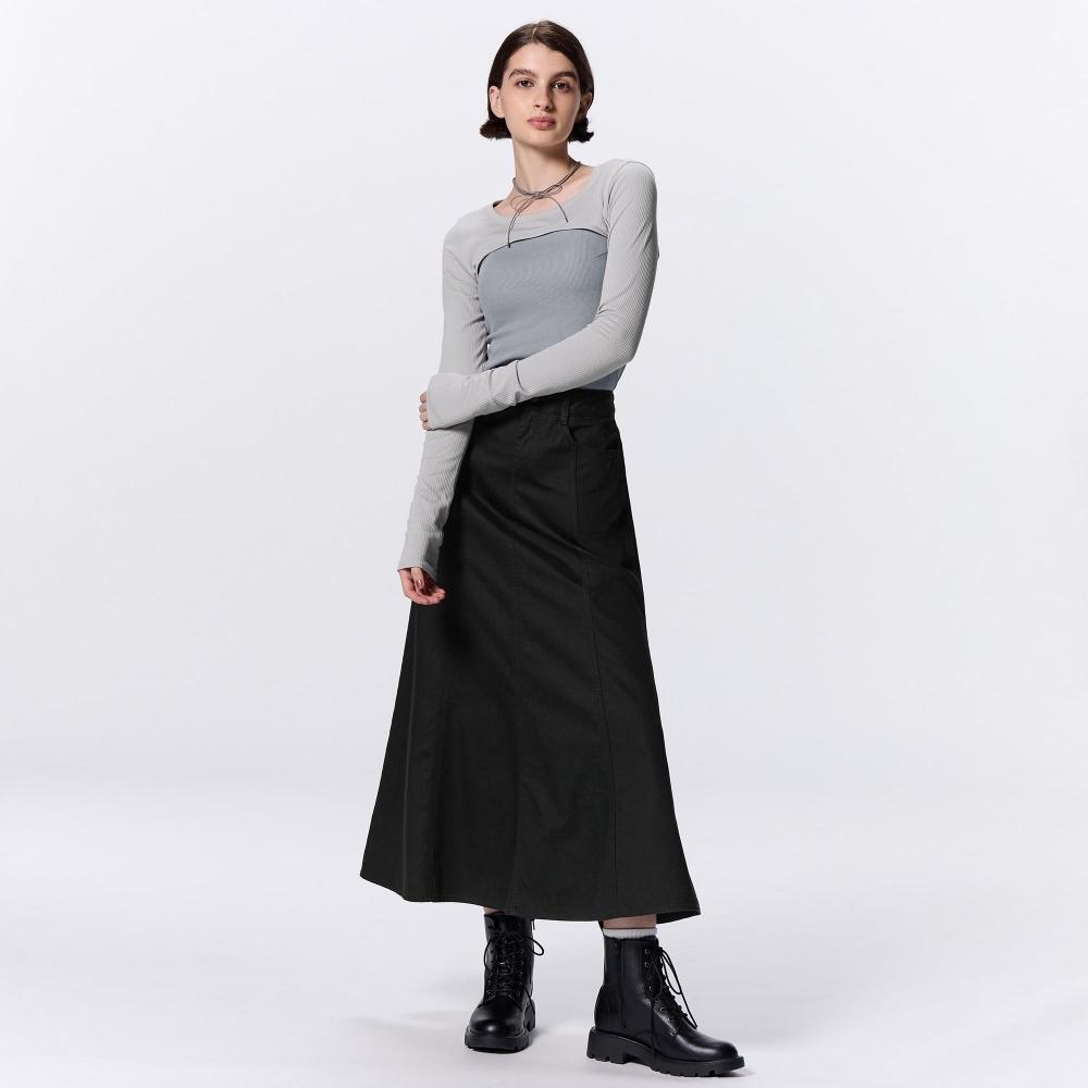 

Расклешенная макси-юбка Gu By Uniqlo Ntq+e 09 BLACK/XS
