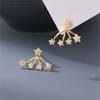 1 Pair of White Star-Shaped Stud Earring for Women Simple Fashion 3A Zirconia Earrings Daily Life Jewelry Gifts