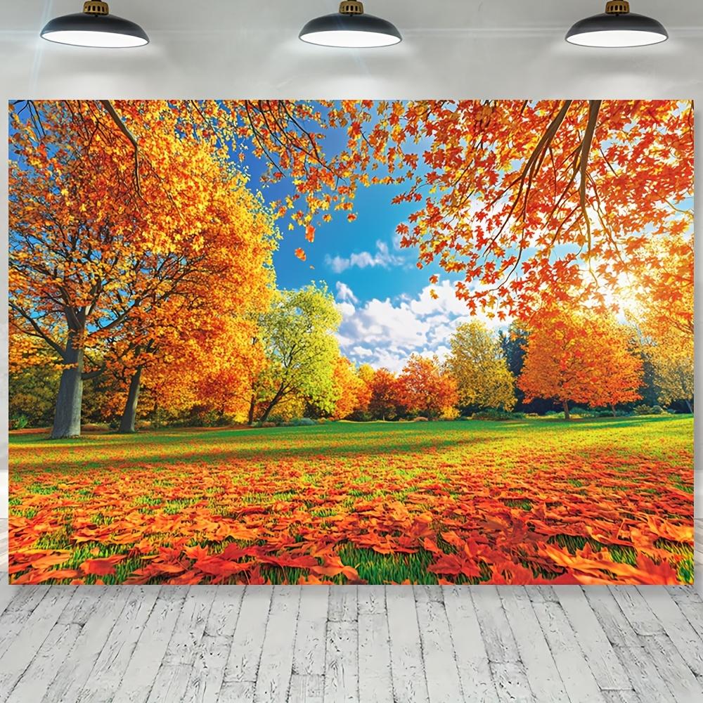 1pc Autumn Landscape Background with Golden Leaves Suitable for Autumn Festivals Ideal Natural Photography Background 150X100
