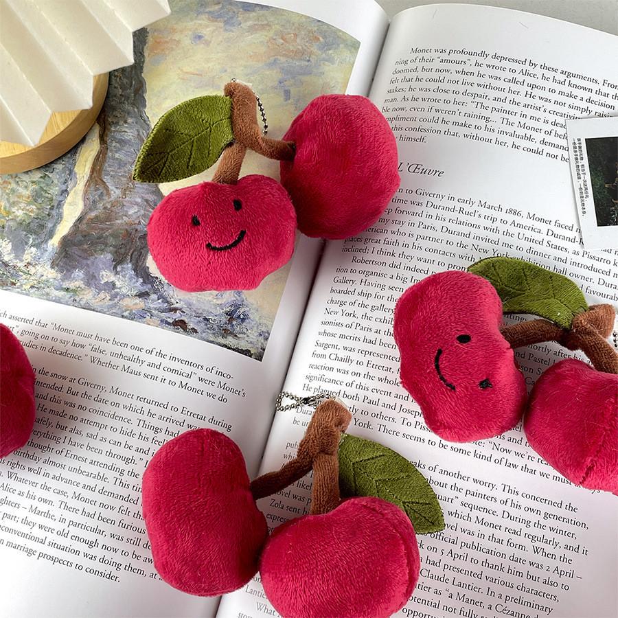 Whimsical Cherry Plush Keychain Soft Cotton Filling Perfect For Gifts Couples