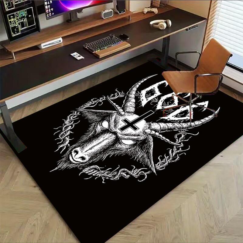 1PC Goat 666 Non-Slip Floor Carpet Compatible for Office&Living Room&Bedroom&Dining Room - Flat-Weave Machine-W236