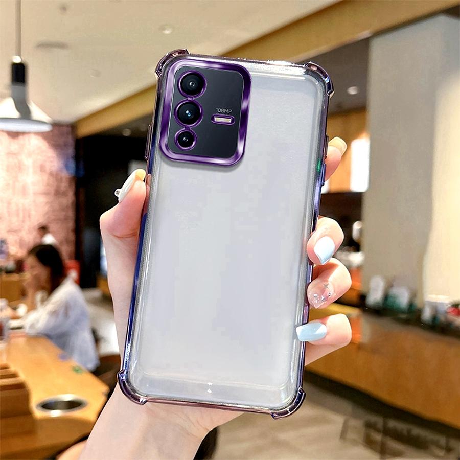 Shookproof Lens Case For Vivo V21 5G V23 V23e V25 Pro V27 V27e V29 V50 Lite V30 V40 SE V25e V29e V30e Plating Silicone TPU Cover