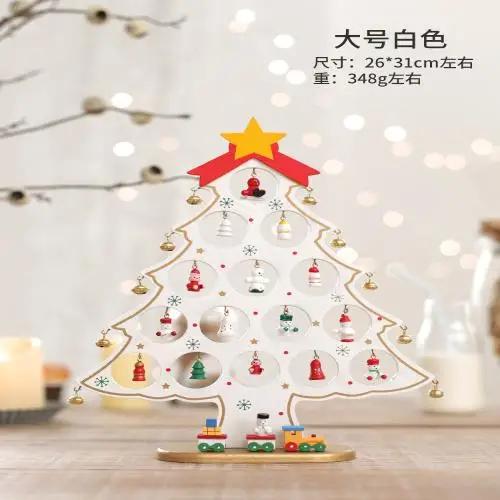 Ornament de birou Pom de Crăciun din lemn DIY Mini Decorațiuni Pom de Crăciun Ornament pentru vitrină adornos navideños