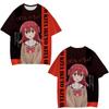 Anime Manga T-skjorter Bocchi The Rock 3D Print Streetwear Menn Kvinner Mote Oversized kortermet T-skjorte Barneskjorter Topper Klær