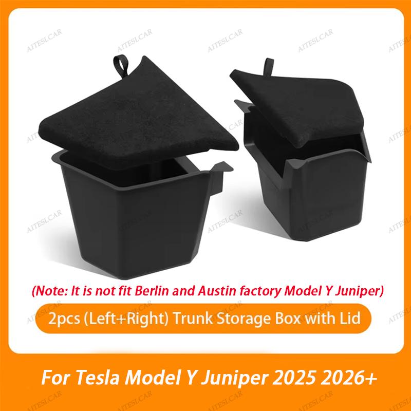 For Tesla Model Y Juniper 2026 2025 Car Trunk Side Storage Box Cover plate organizer Car trunk side storage box refit Accessorys