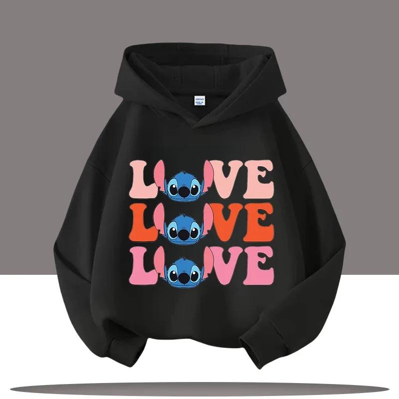 Disney Serie Cartoon Print Stitch Kinder Herbst- und Winter Kapuzensweatshirt Jungen Sweatshirts Mädchen Casual Basic Oberteile