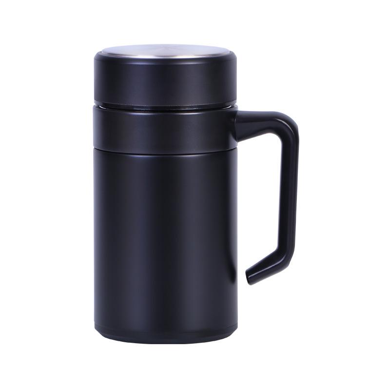 Insulated Stainless Steel Water Bottle with Handle & Tea Infuser - Large Capacity for Office Use