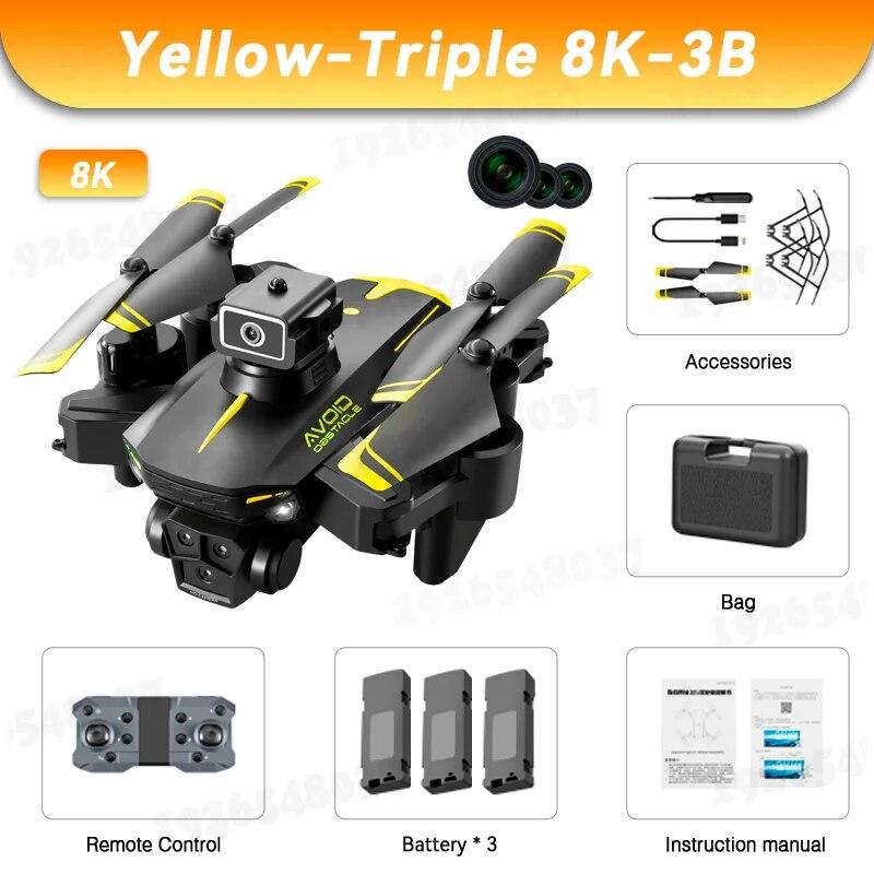 Nuovo KY605S RC Drone GPS 8K Professinal con tre telecamere Grandangolare Localizzazione del flusso ottico Quadcopter per evitare ostacoli a quattro vie