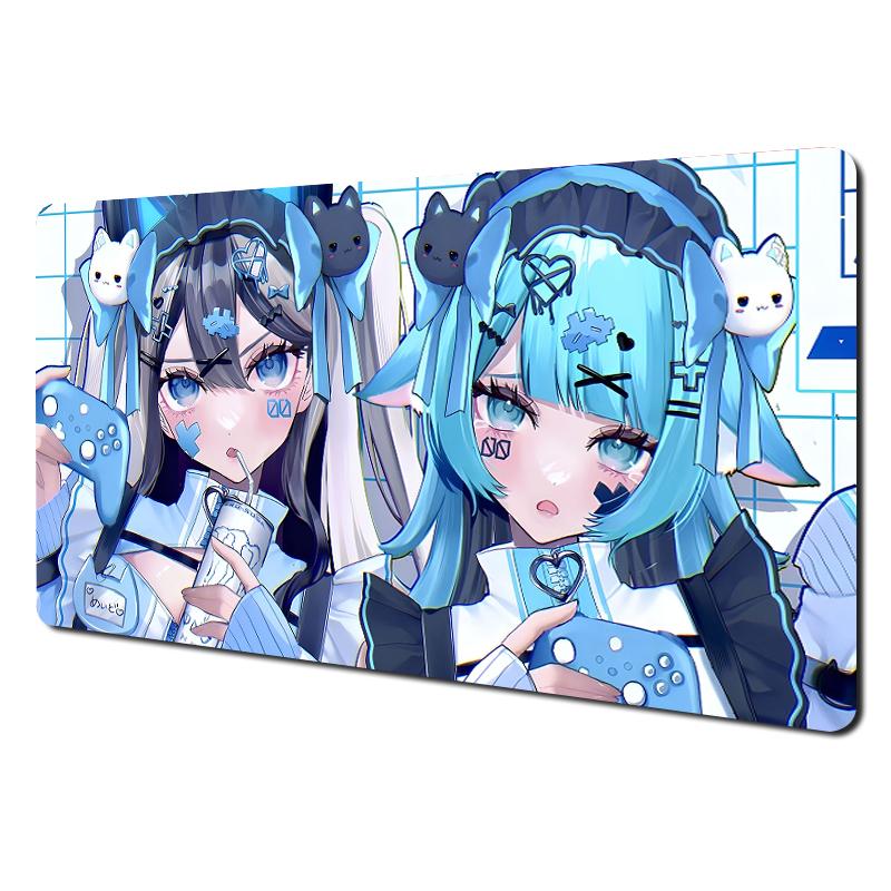 Colorful Cool Girl Mouse Pad Pc Gamer Gaming Keyboard Mat 40x90 Table Cushion Office Carpet Rug Large Playmat Office Accessories