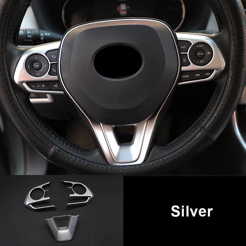 ABS Car Steering Wheel Button Panel Sequins Cover Frame Trims For Toyota Rav4 RAV 4 XA50    2022 Accessories