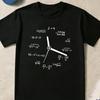 Children Crew Neck Short Sleeve T-Shirt with Math Formula Clock Print