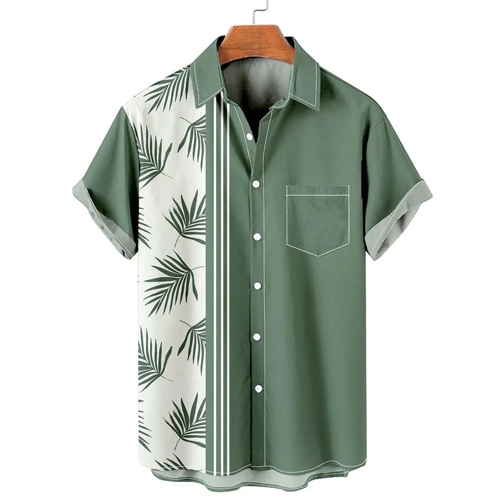 Summer New Plus Size Men's Casual 3D Digital Printed Short Sleeved Shirt Men's Shirt